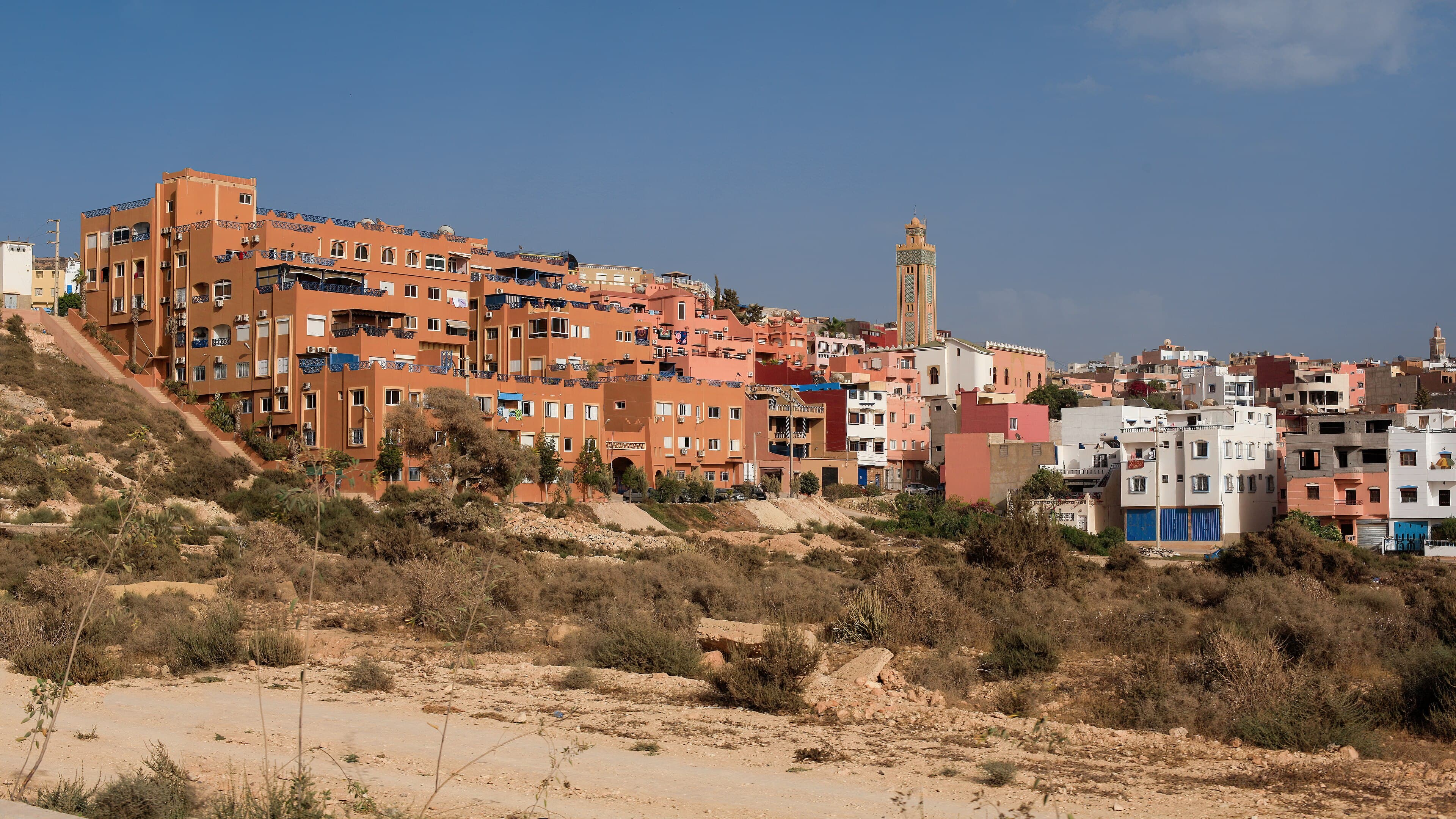 Tamraght village Hillside view of Tamraght village in Morocco